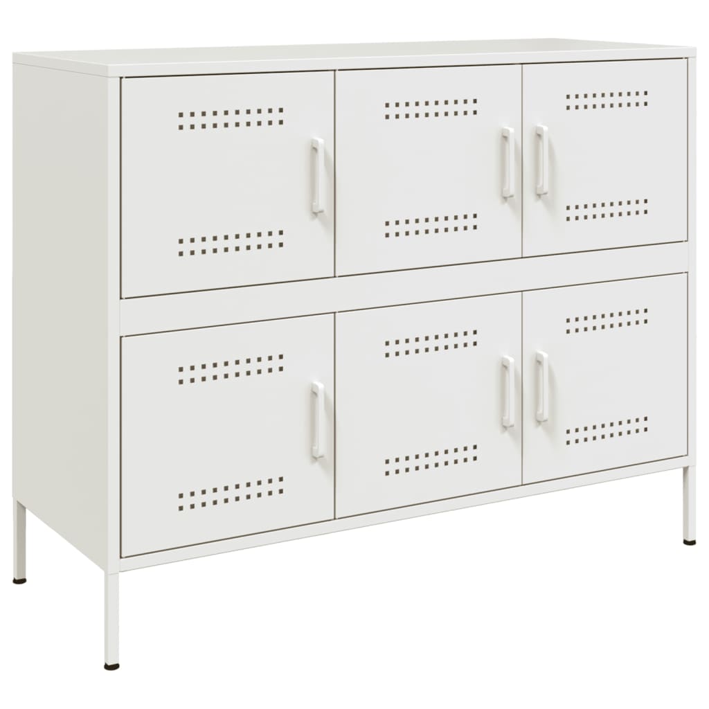 Buffet blanc 100,5x39x79 cm acier - Buffets & bahuts