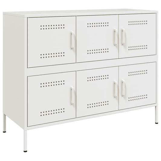Buffet blanc 100,5x39x79 cm acier - Buffets & bahuts