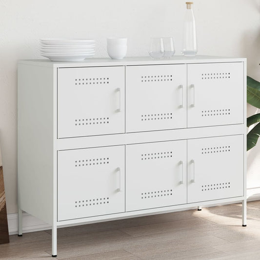 Buffet blanc 100,5x39x79 cm acier - Buffets & bahuts