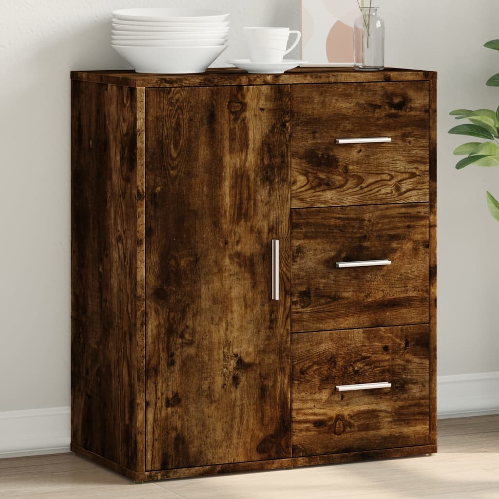 Buffet chêne fumé 60x31x70 cm bois d’ingénierie - Buffets & bahuts