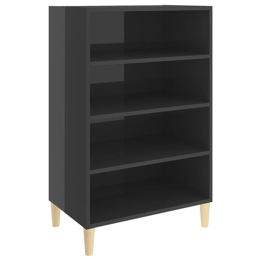 Buffet gris brillant 57x35x90 cm bois d’ingénierie - Buffets & bahuts
