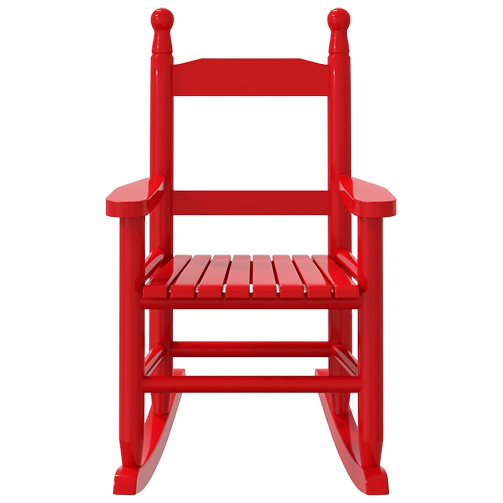Chaise à bascule enfants rouge bois de peuplier massif - Fauteuils à bascule