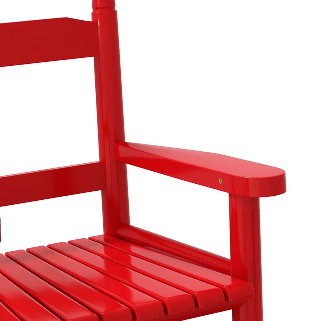 Chaise à bascule enfants rouge bois de peuplier massif - Fauteuils à bascule