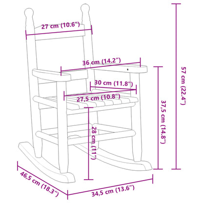Chaise à bascule enfants rouge bois de peuplier massif - Fauteuils à bascule
