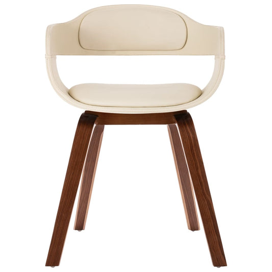Chaise de salle à manger Blanc Bois courbé et similicuir - Chaises de cuisine