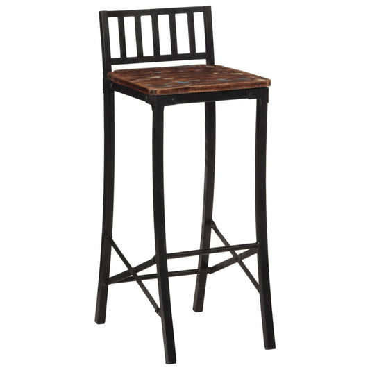 Chaises de bar lot de 2 bois de récupération massif - Tabourets de bar