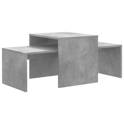 Ensemble de table basse Gris béton 100x48x40 cm Bois ingénierie - Tables basses