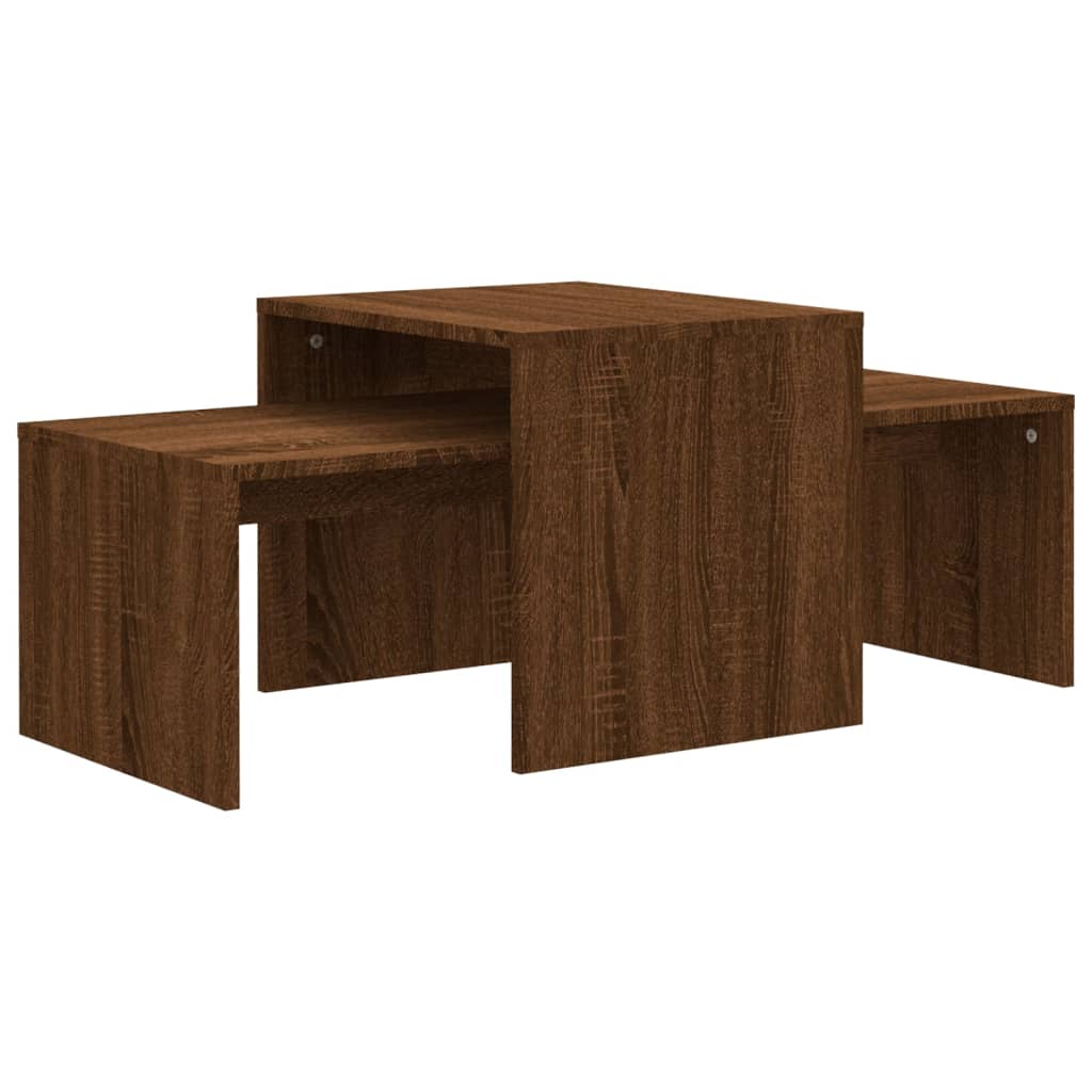 Ensemble table basse Chêne marron 100x48x40cm Bois d’ingénierie - Tables basses
