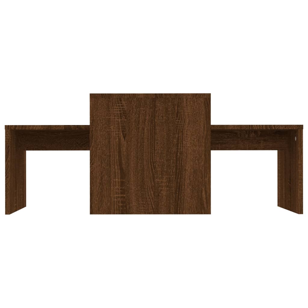 Ensemble table basse Chêne marron 100x48x40cm Bois d’ingénierie - Tables basses