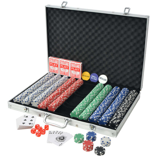 Jeu de poker avec 1000 jetons Aluminium - Jetons & malettes de poker