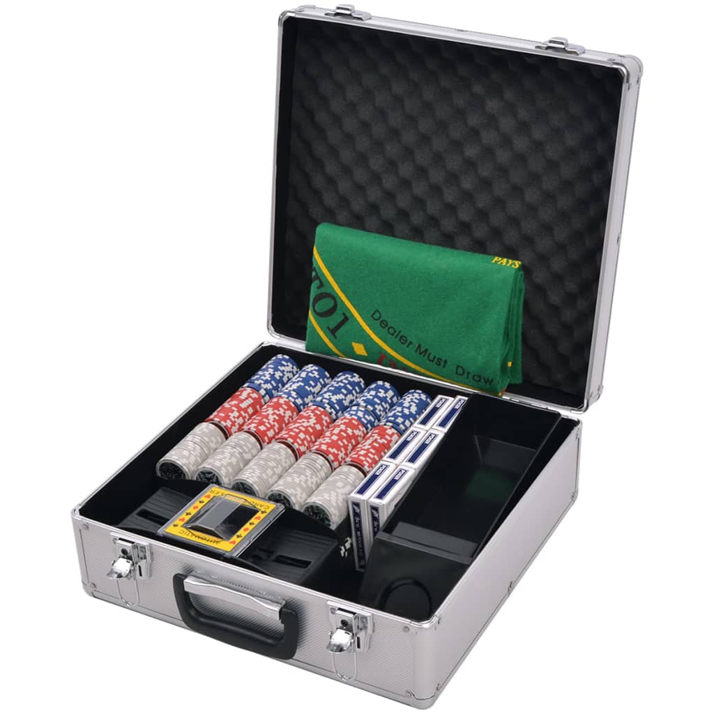 Jeu de Poker/Blackjack mixte avec 600 jetons Laser Aluminium - Jetons & malettes de poker