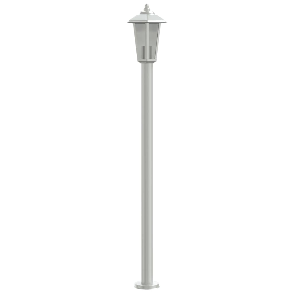 Lampadaires d’extérieur 3 pcs argenté 120 cm acier inoxydable - Éclairage extérieur
