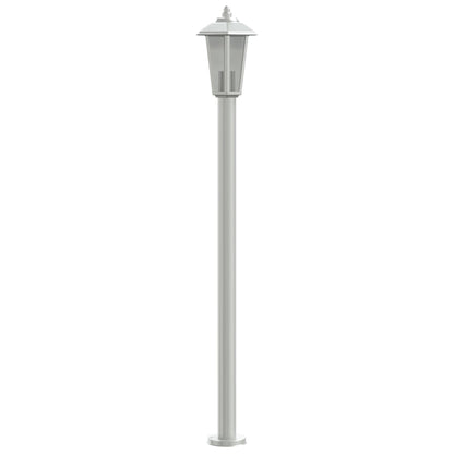 Lampadaires d’extérieur 3 pcs argenté 120 cm acier inoxydable - Éclairage extérieur