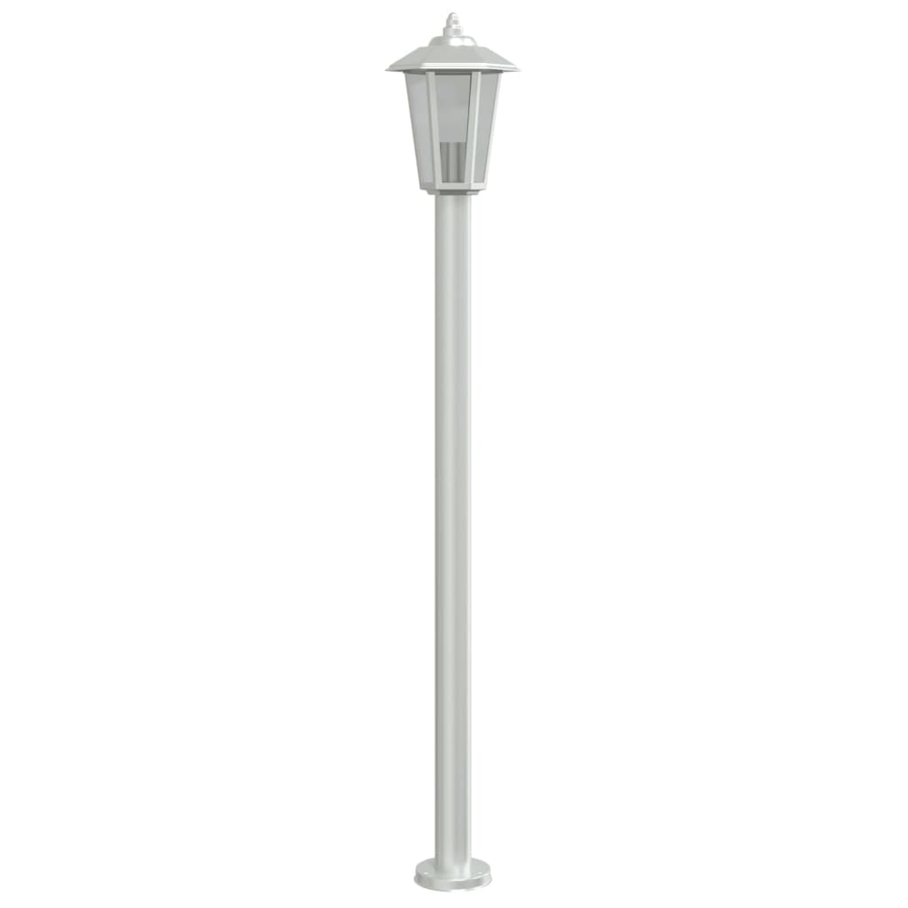 Lampadaires d’extérieur 3 pcs argenté 120 cm acier inoxydable - Éclairage extérieur