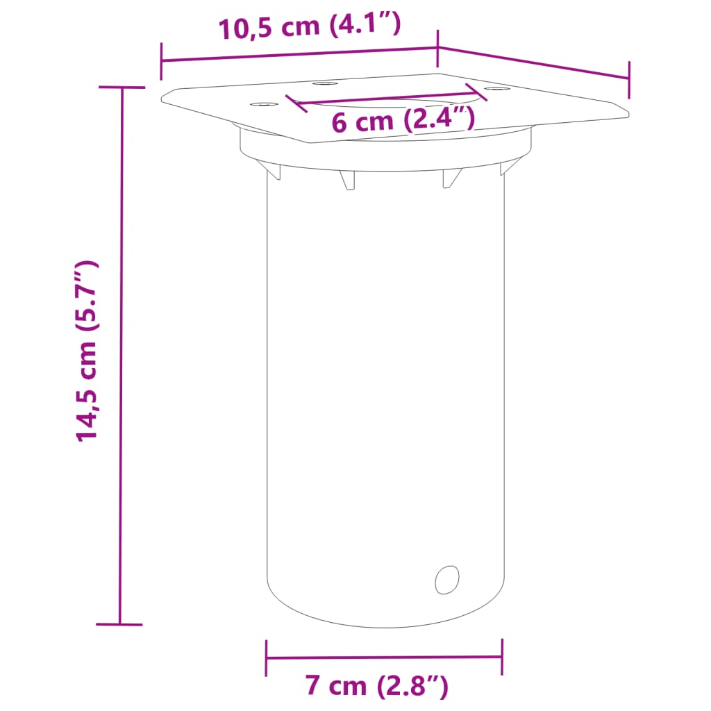 Lampes au sol d’extérieur carrée aluminium moulé sous pression - Éclairage extérieur