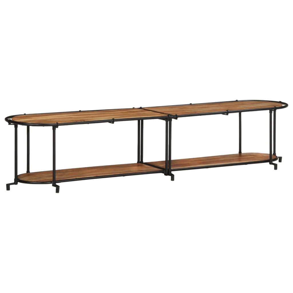 Meuble TV 200x42x40 cm bois d’acacia massif - Fixations & meubles de rangement multimédia