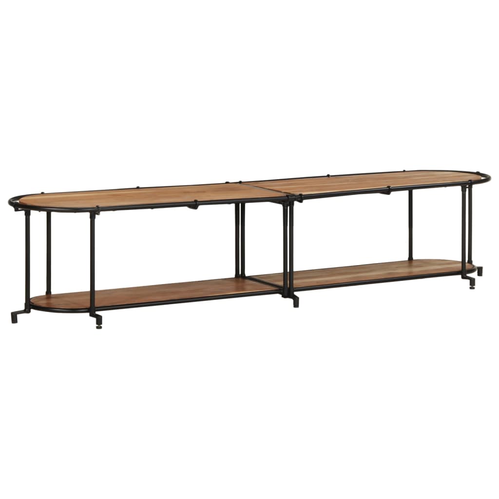 Meuble TV 200x42x40 cm bois d’acacia massif - Fixations & meubles de rangement multimédia