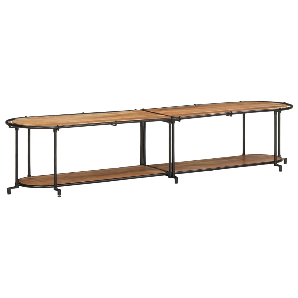Meuble TV 200x42x40 cm bois d’acacia massif - Fixations & meubles de rangement multimédia