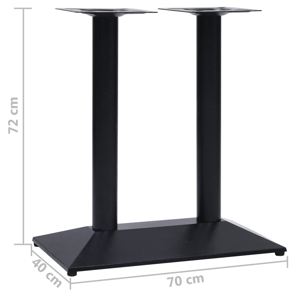 Pied de table de bistro noir 70x40x72 cm fonte - Pieds de table