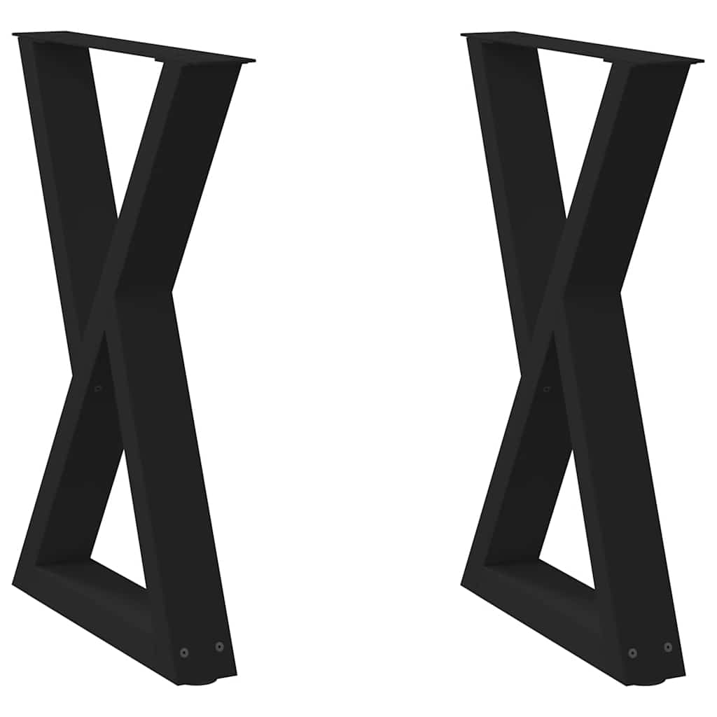 Pieds de table à manger 2 pcs noir 50x(72-73,3) cm - Pieds de table