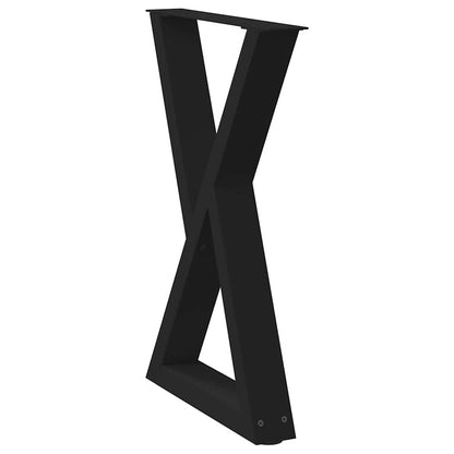 Pieds de table à manger 2 pcs noir 50x(72-73,3) cm - Pieds de table