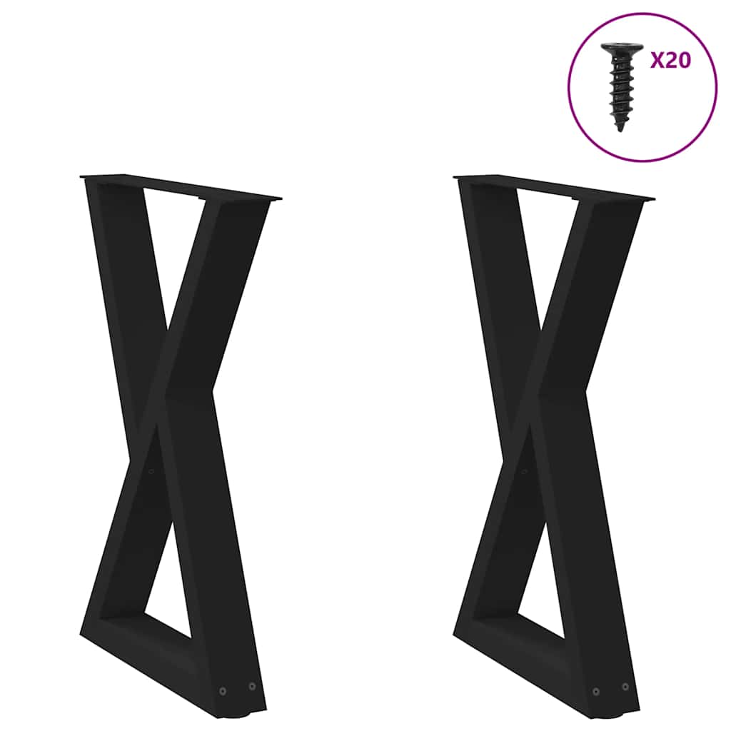 Pieds de table à manger 2 pcs noir 50x(72-73,3) cm - Pieds de table