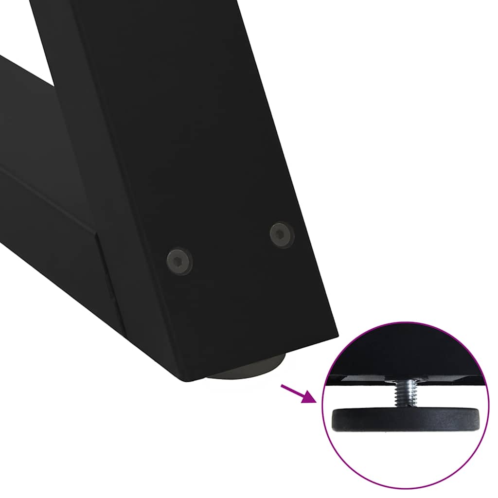 Pieds de table à manger 2 pcs noir 50x(72-73,3) cm - Pieds de table