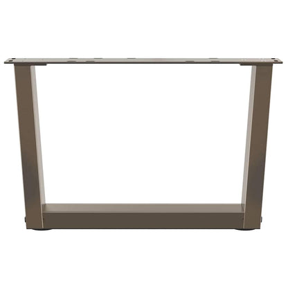 Pieds de table à manger forme V 2 pcs acier naturel acier - Pieds de table