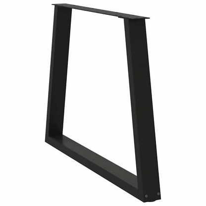 Pieds de table à manger forme de V 2 pcs noir 100x(72-73,3) cm - Pieds de table