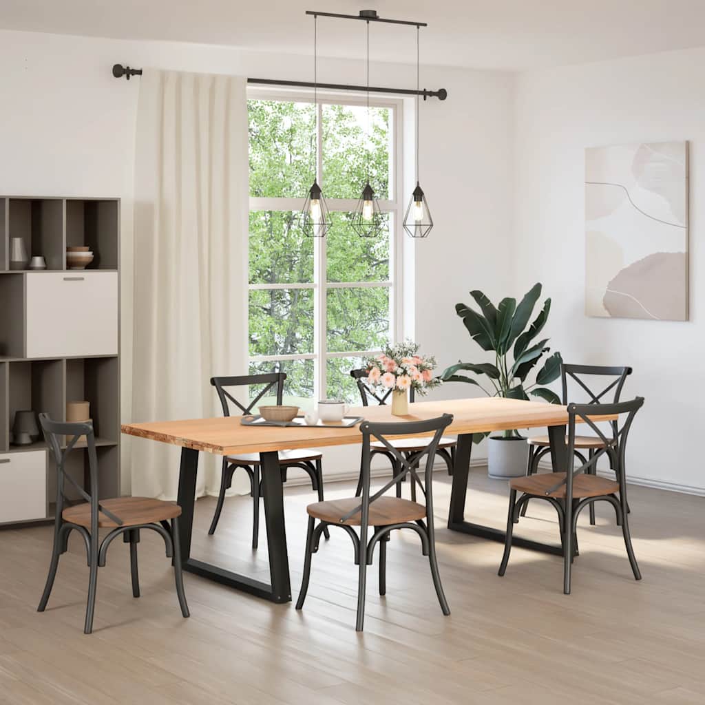 Pieds de table à manger forme de V 2 pcs noir 100x(72-73,3) cm - Pieds de table