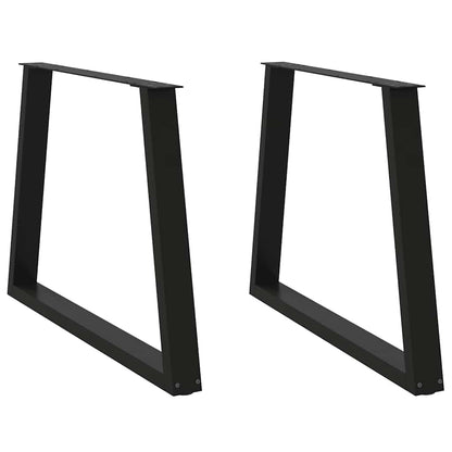 Pieds de table à manger forme de V 2 pcs noir 100x(72-73,3) cm - Pieds de table
