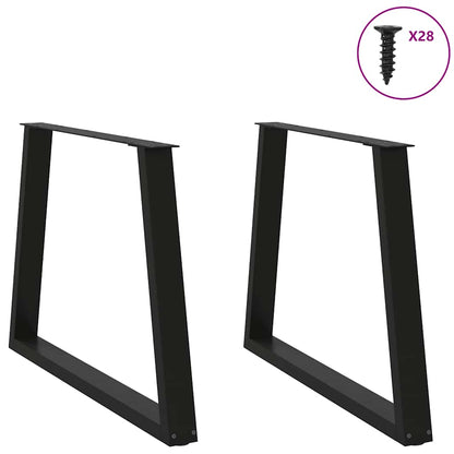 Pieds de table à manger forme de V 2 pcs noir 100x(72-73,3) cm - Pieds de table