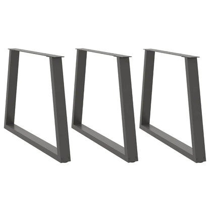 Pieds de table à manger forme de V 3 pcs 100x(72-73,3) cm acier - Pieds de table