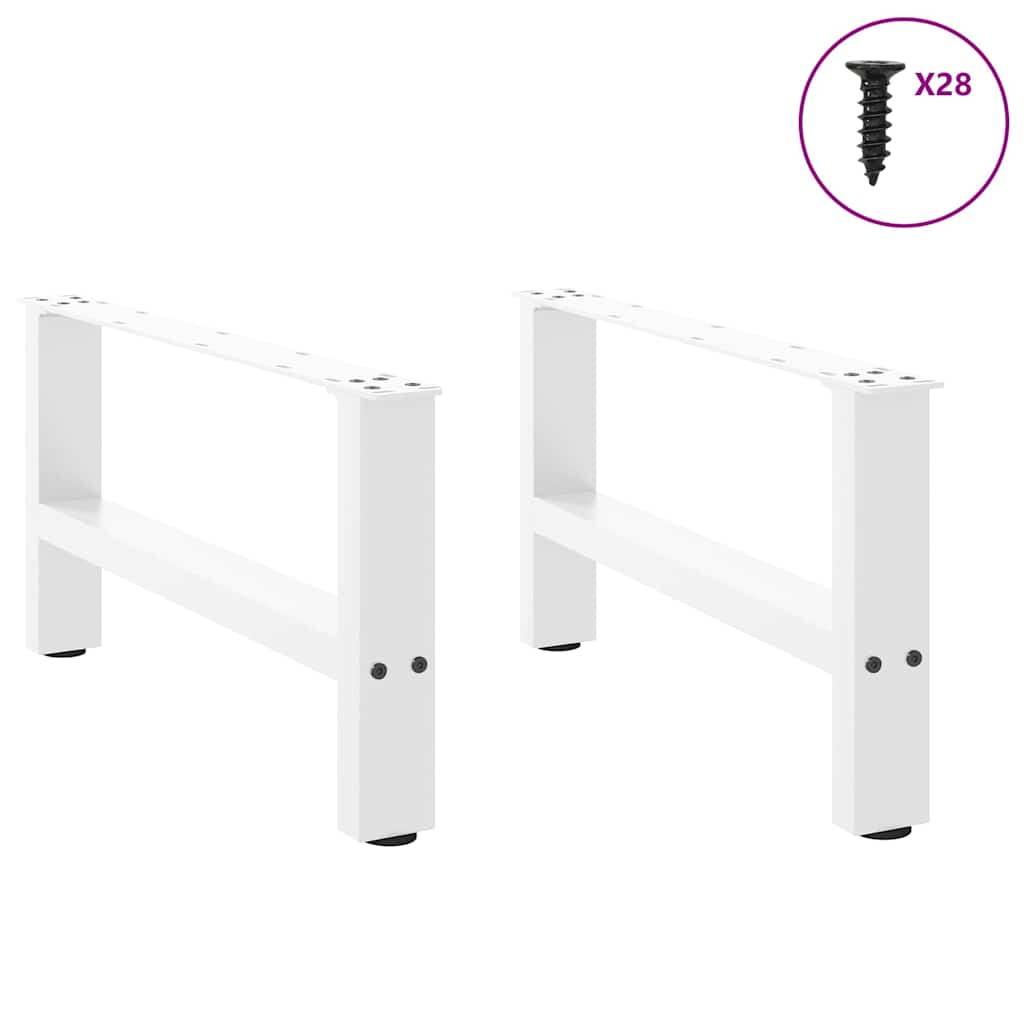 Pieds de table basse blanc 2 pcs 70x(30-31) cm acier - Pieds de table
