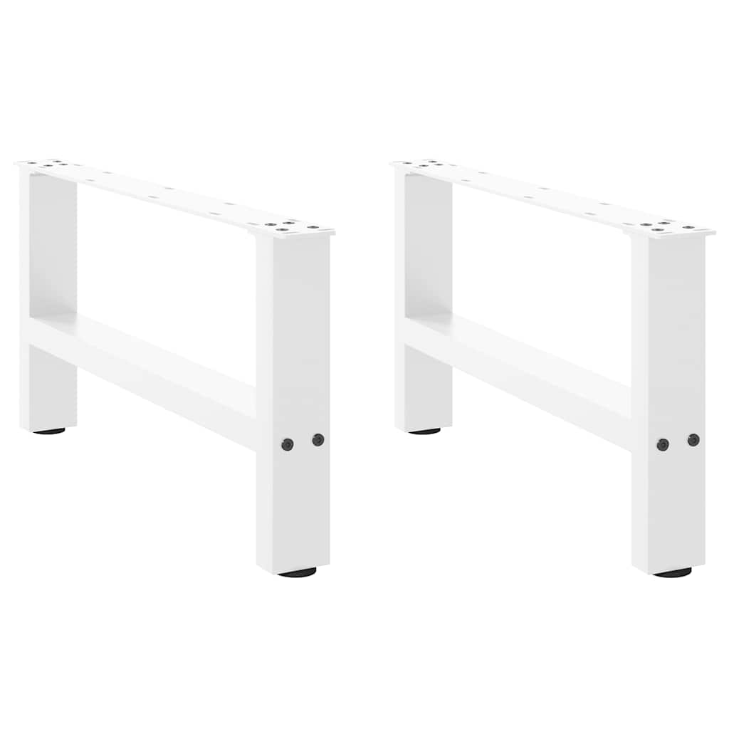 Pieds de table basse blanc 2 pcs 70x(30-31) cm acier - Pieds de table
