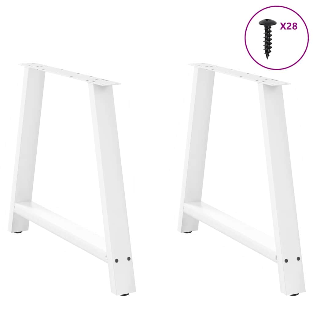 Pieds de table basse forme de A 2 pcs blanc 90x(72-73) cm acier - Pieds de table