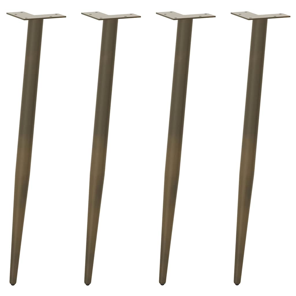 Pieds de table basse forme conique 4 pcs acier naturel 72-73 cm - Pieds de table