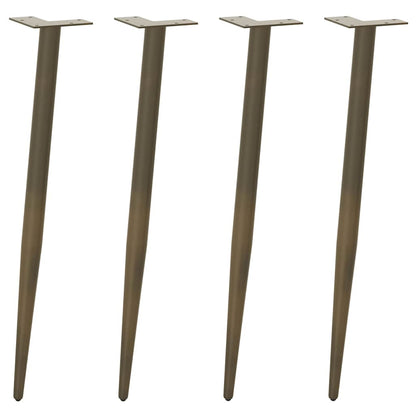 Pieds de table basse forme conique 4 pcs acier naturel 72-73 cm - Pieds de table