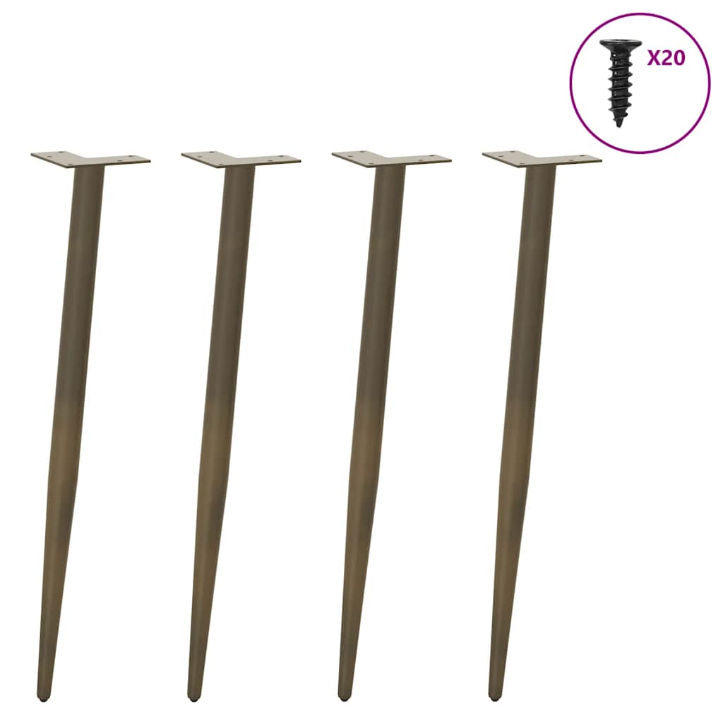 Pieds de table basse forme conique 4 pcs acier naturel 72-73 cm - Pieds de table
