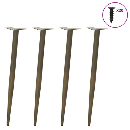 Pieds de table basse forme conique 4 pcs acier naturel 72-73 cm - Pieds de table