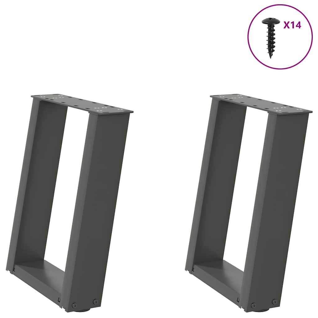 Pieds de table basse forme de U 2 pcs anthracite 38x(42-43) cm - Pieds de table