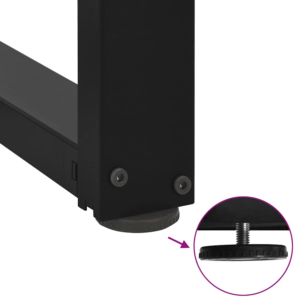 Pieds de table console forme de T 2 pcs noir 25x28x(72-73) cm - Pieds de table