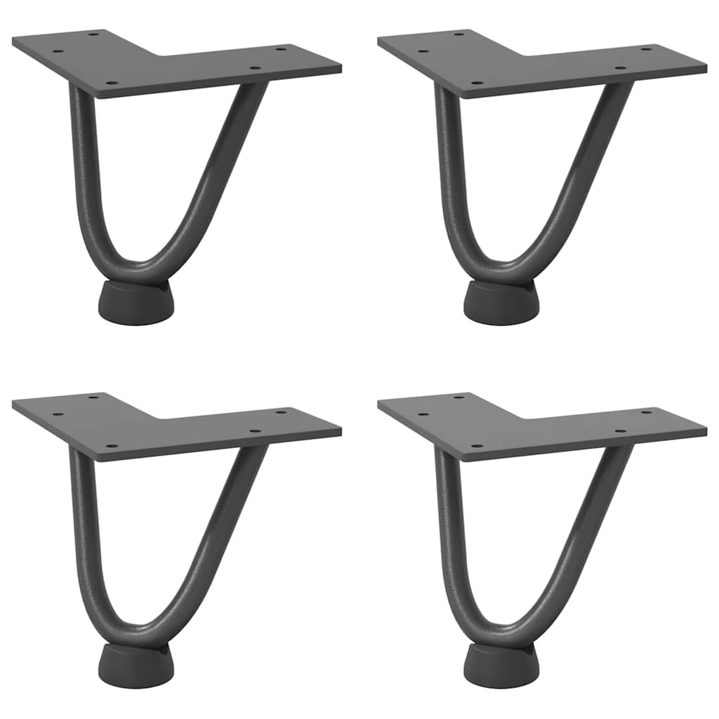 Pieds de table en forme d’épingle à cheveux 4 pcs anthracite - Pieds de table
