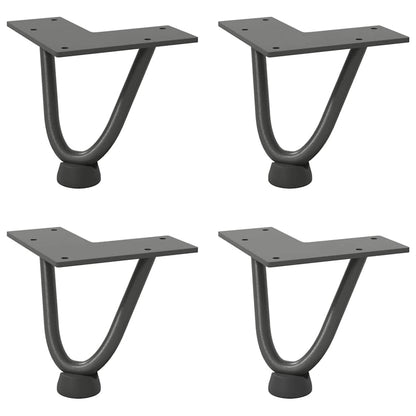Pieds de table en forme d’épingle à cheveux 4 pcs anthracite - Pieds de table