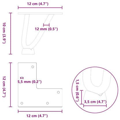 Pieds de table en forme d’épingle à cheveux 4 pcs anthracite - Pieds de table