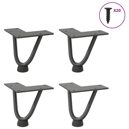 Pieds de table en forme d’épingle à cheveux 4 pcs anthracite - Pieds de table