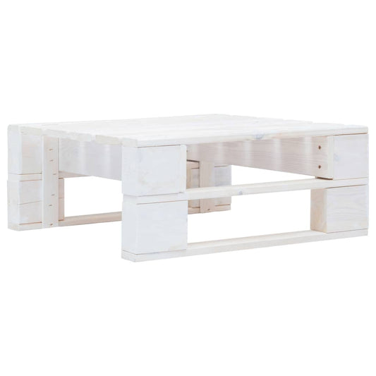 Pouf palette de jardin Bois de pin imprégné de blanc - Éléments pour canapés modulables de jardin