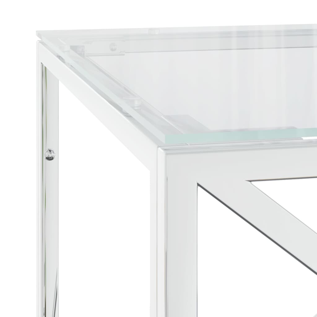Table basse 110x45x45 cm acier inoxydable et verre - Tables basses