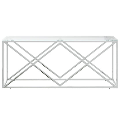 Table basse 110x45x45 cm acier inoxydable et verre - Tables basses