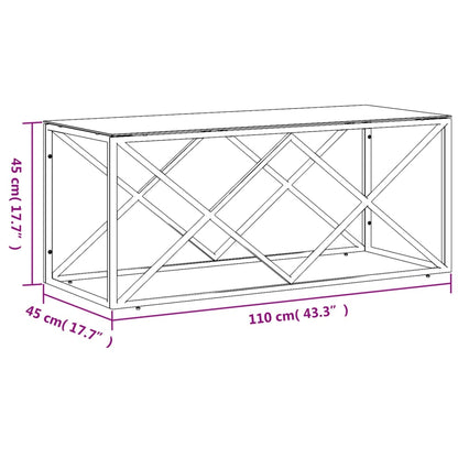 Table basse 110x45x45 cm acier inoxydable et verre - Tables basses